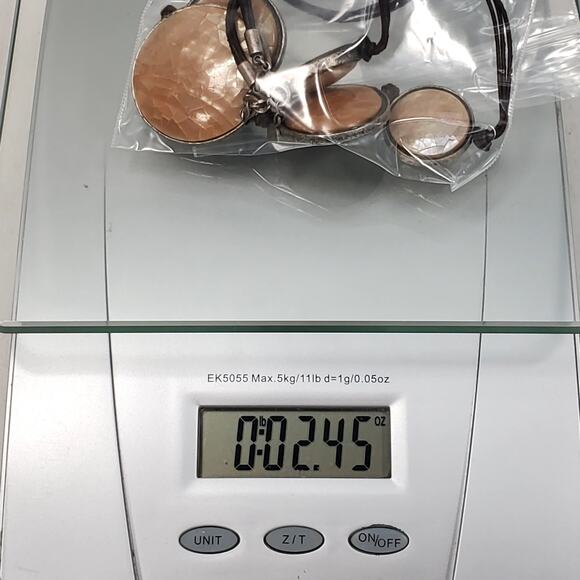 Xc Round Iridescent Necklace Boho 10" Bohemian Signed - Picture 9 of 9